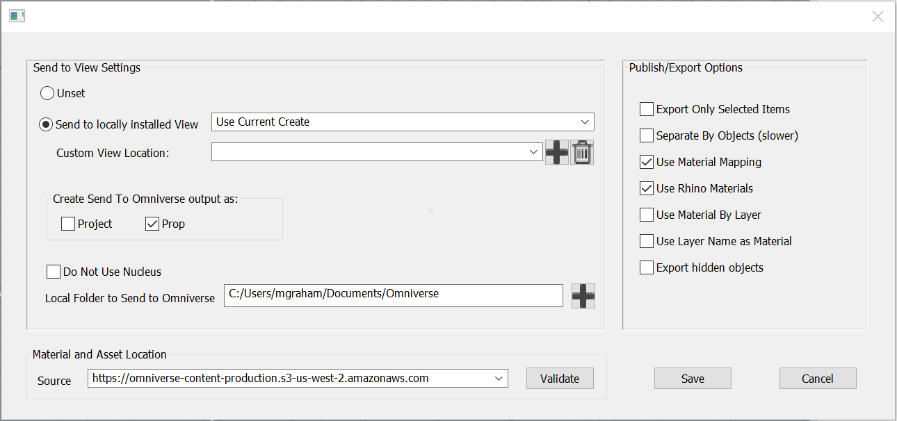 Settings Window